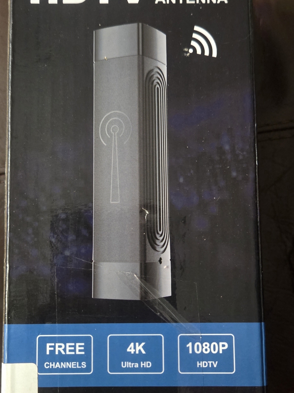 Black Indoor/Outdoor HDTV Antenna